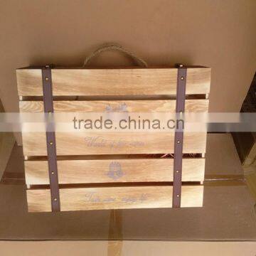 Newly design wooden wine packing box wholesale wine glass gift set accept OEM