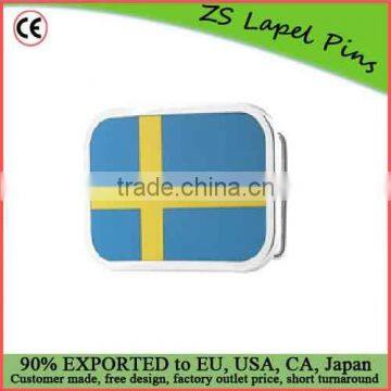 Custom quality Sweden Flag Belt Buckle