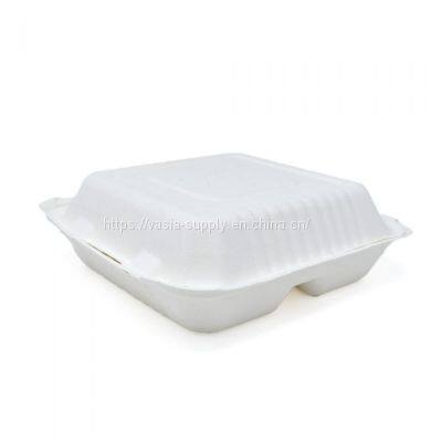 Recycled food packaging bagasse compostable takeaway boxes clamshell boxes clamshell takeaway boxes