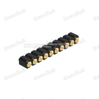 Dnenlink 2.00mm Pitch Single Row H2.5mm Concave Contact Straight SMT Type Female Header PogoPin Header