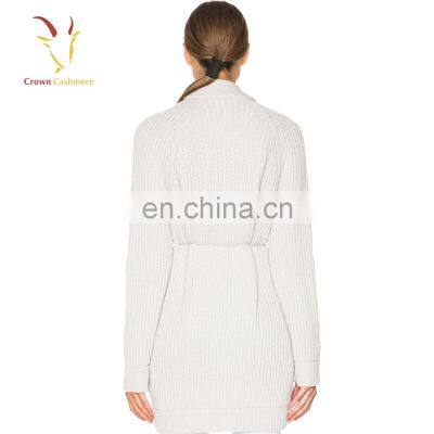 Женская модная безкнопочная кардиган-джемпер, зимний шерстяной пальто, крупноячеистый кардиган photo-5