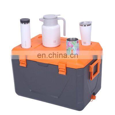 Gint Best Selling Large Capacity Plastic cooler box  60L for outdoor Insulated ice box with locks customized