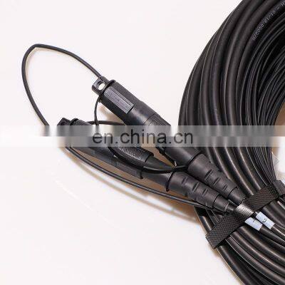Mini(IP-MPO)(M)Elite-LC SM 24F 7.0mm LSZH Black 30m Outdoor Waterproof IP68 Cable MPO to LC Patch Cord photo-2