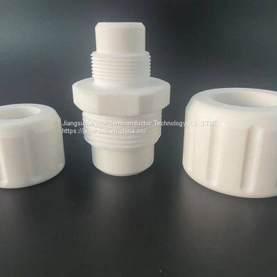 Water Repellency Corrosion Resistance White Virgin PTFE Straight Union Reducer 1