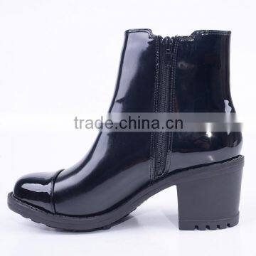 Shiny Upper Ladies Cowboy Black Knight Safety Riding Zipper Ankle Boots South Africa photo-4