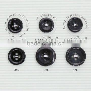 High grade 4-holes black color suit buttons for men