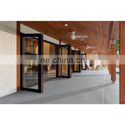 Custom exterior aluminum folding accordion doors system