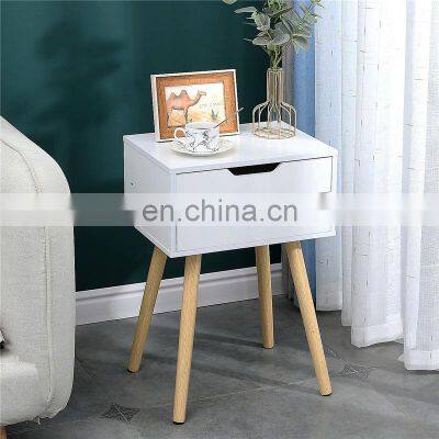 Custom Wholesale 3 Drawer White Nightstand Wooden Bedside Table for Bedroom Furniture