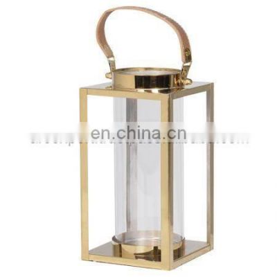 stainless steel gold plated lantern