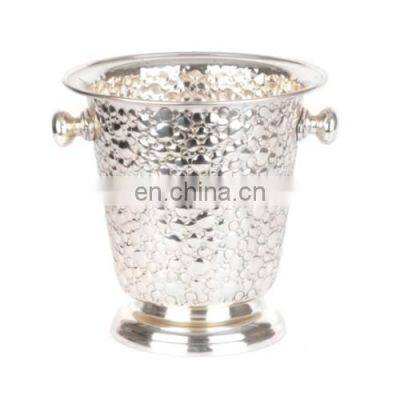 silver plated shiny fancy wine bucket