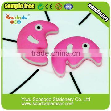 Novelty moon shape erasers stationery set for office