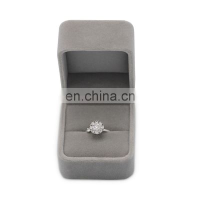 Factory wholesale custom grey velvet jewelry box ring box