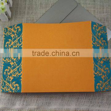 Various Color Handmade Delicate Luxury Invitation Card With Flocking photo-5
