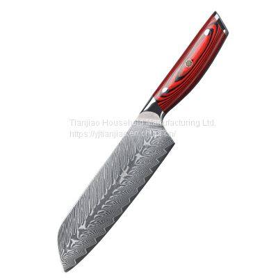 7 inch Santoku Japanese Knife VG10 Damascus Steel Chef Kitchen Knives