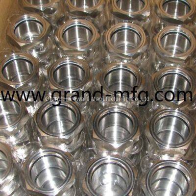 BSP Thread G1 INCH Stainless Steel 304 Liquid Oil Level Sight Glass With Borosilicate Glass