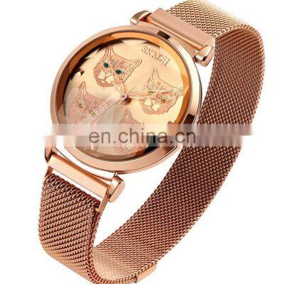 SKMEI 1767 women perfect quartz japan movement stainless steel band elegance watches