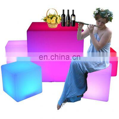 modular furniture cubes /Rectangular Led Bar Stools Mobile Light Bench Illuminated Cube Seats Night Club Furniture