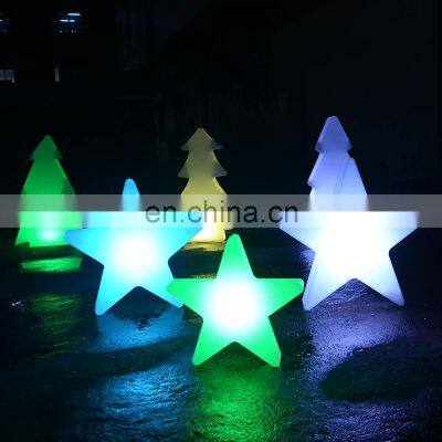 led tree candle light /Multi color plastic star /tree/snow led rechargeable lamp  Christmas decorations lights