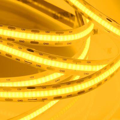 Cob Yellow Light Strip Led Led Chip Customize Logo DC24v 12v flexible yellow color led cob strip blue cob led strip light