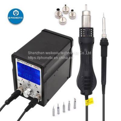 YIHUA 999D Lead-Free Soldering Station With Pluggable Hot Air Gun For Phone Welding Repair