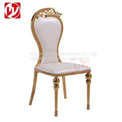 Modern Restaurant Furniture Hotel Luxury Wedding Chair Rose Gold Stainless Steel Banquet Chairs photo-2