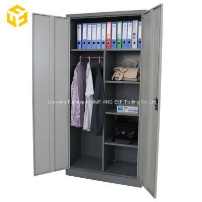 2 Door Steel Locker Cabinet Office Metal Wardrobe Design Filing Cabinet photo-2