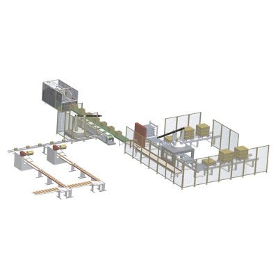 Box code stack production line Food service industrypacking and palletizing linkage line