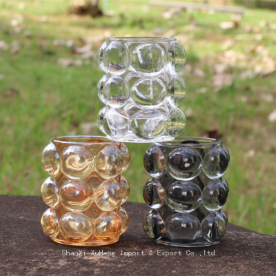Wholesale Funny Novelty Colored Candle Holder Tumblers Bubble Decorative Tabletop Drinking Glasses photo-3