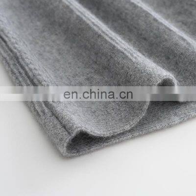 High Quality Ladies A-line Style Crew Neck Cashmere Dress Fall Winter Knee-Length With Yarn Dyed Technics photo-4