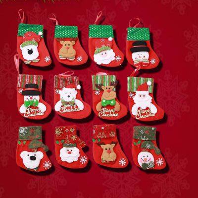 Christmas Socks Xmas Decor 3D Santa Claus Snowman Christmas Stocking Candy Gift Bag Happy New Year Decoration Navidad Ornaments