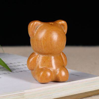 Woodcarving Wishing Bear Desktop Ornament photo-3