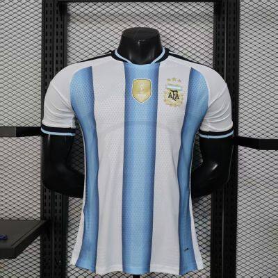 2627 Argentina Jersey No. 10 Messi Football Jersey Short Sleeve Player Version Jersey for USA, Canada, Mexico World Cup
