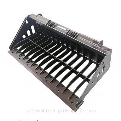 Skid Steer Sieve Bucket for Efficient Material Sorting&Debris Screening with Open Grid Design