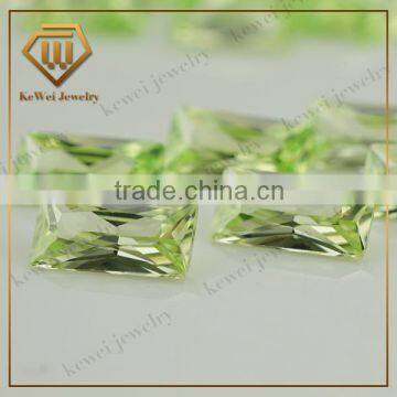 alibaba express 6*4mm apple green rectange cubic zirconia