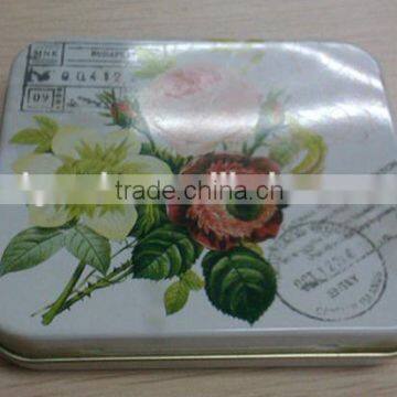 Square tin can for cosmetic/cosmetic tin can