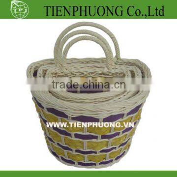 wall hanging rattan basket