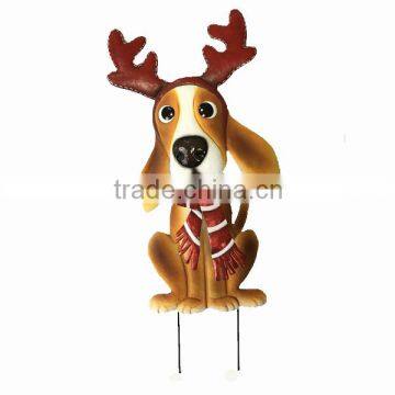 2016 dog metal christmas garden stakes