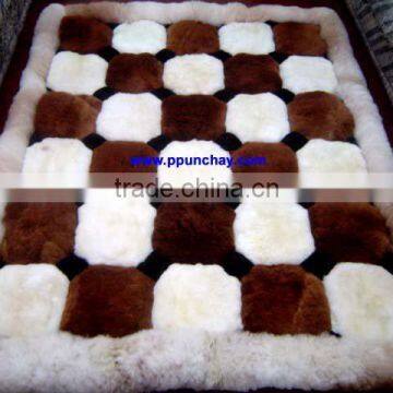 Alpaca Rug / Alpaca Bedspread Peru 73x52" "Orthogonal pattern"