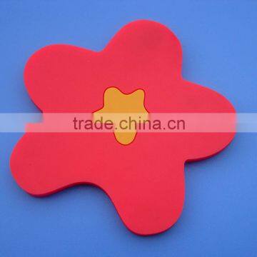 red flower shape blank glass coaster for wholesale