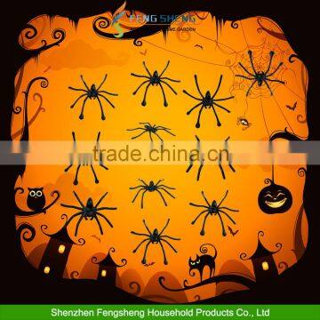 30X Halloween Plastic Black Spider Joking Toys Decoration Realistic Prop