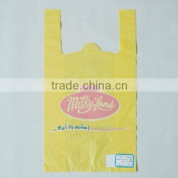 Yellow HDPE Printed T-shirt Packing Bags Durable