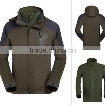 winter 3 in 1 jacket wholesale men waterproof outdoor jacket custom