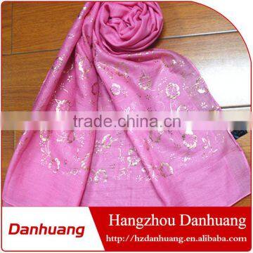 Fashionable voile gold printed long scarf