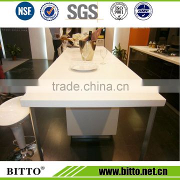 Pure white quartz stone slab for dining table kitchen cabinet countertop