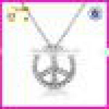 Single Cut Diamond Charm Pendant Fashion Peace Sign Sign Pave Diamond Jewelry Manufacturer