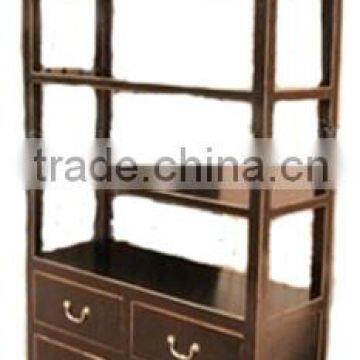 Chinese wooden simple bookcase 3 drawers LWA554