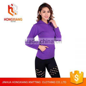 Hongxiang Multicolor Custom Women Gym Hooded Sweatshirts Sport Gym Wear for Women,velvet Sweater Slim Yoga Sweatshirts