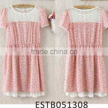 Ladies chiffon and lace tulle dress