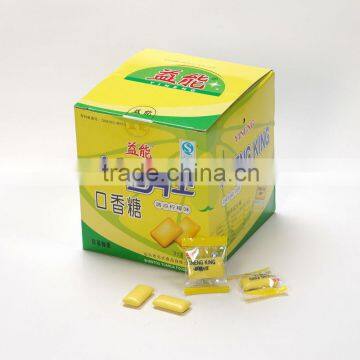 lemon flavor yellow color chewing gum