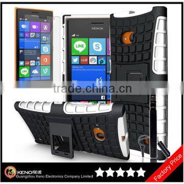 Keno Dual Layer Tough Rugged Kickstand Hybrid Heavy Duty Shockproof Armor Back Cover Case for Nokia Lumia 735 730